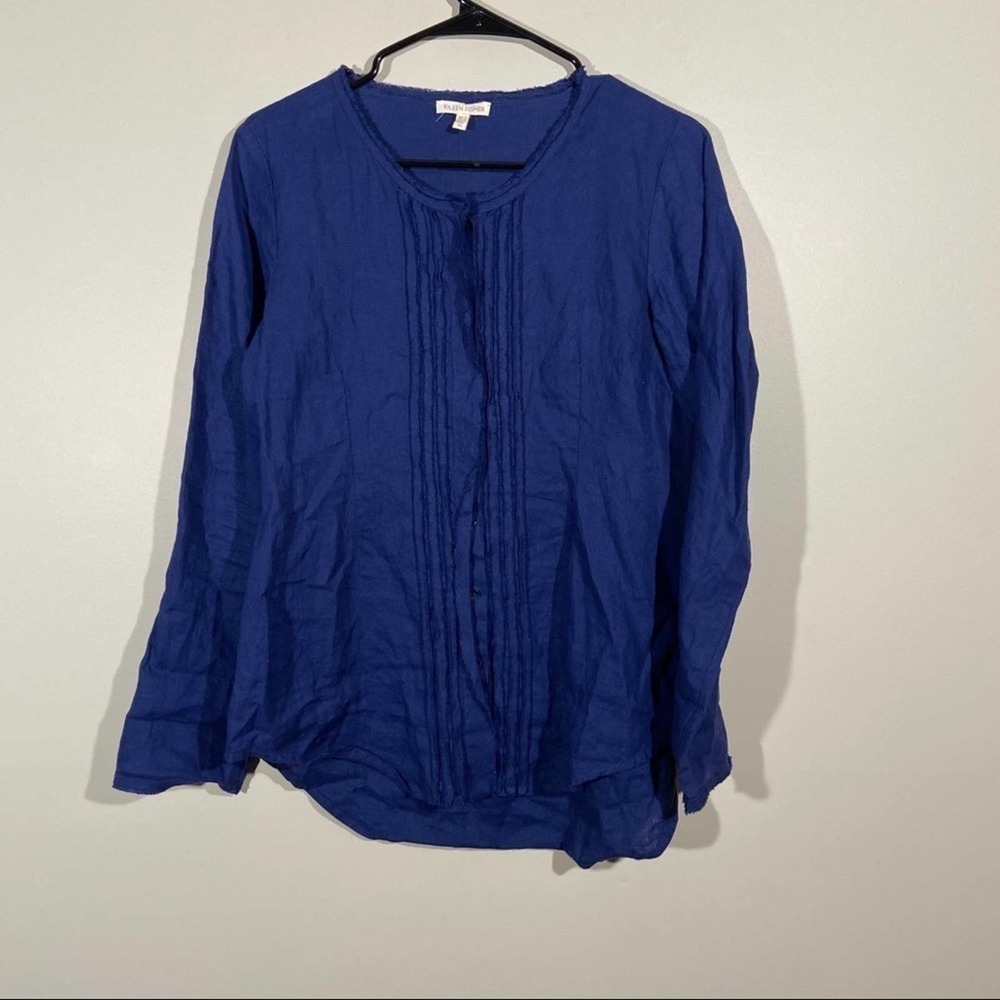Eileen Fisher Irish Linen Button Up Blouse